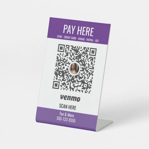 QR Code Pay Here Craft Show Booth Display Pedestal Sign