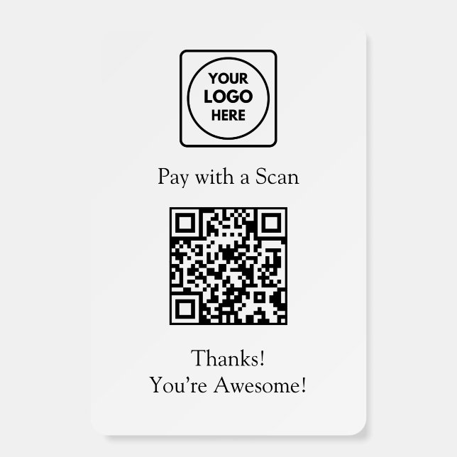 QR Code Payment | Contactless Custom Logo Display Foam Board (Front)