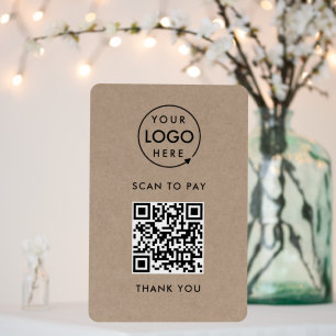 QR Code Payment Foam Board   Rustic Kraft Sign