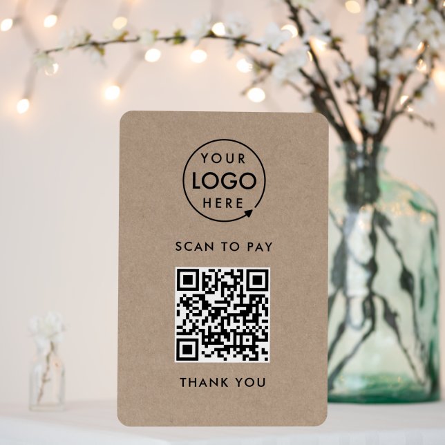 QR Code Payment Foam Board | Rustic Kraft Sign (In Situ (Wedding))