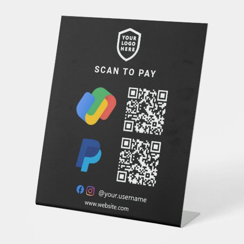 QR Code Payment  Google Pay  Paypal Scan to Pay  Pedestal Sign