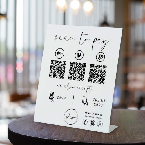 QR Code Payment _ Scan to Pay Business Logo Pedestal Sign