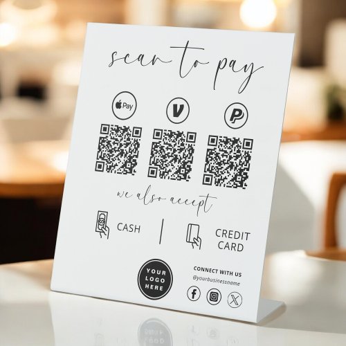 QR Code Payment _ Scan to Pay Business Logo Pedestal Sign