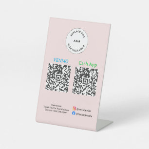 QR Code Payment - Scan to Pay Business Logo Pedestal Sign