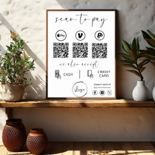 QR Code Payment - Scan to Pay Business Logo Poster