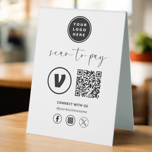 QR Code Payment _ Scan to Pay Business Logo Table Tent Sign