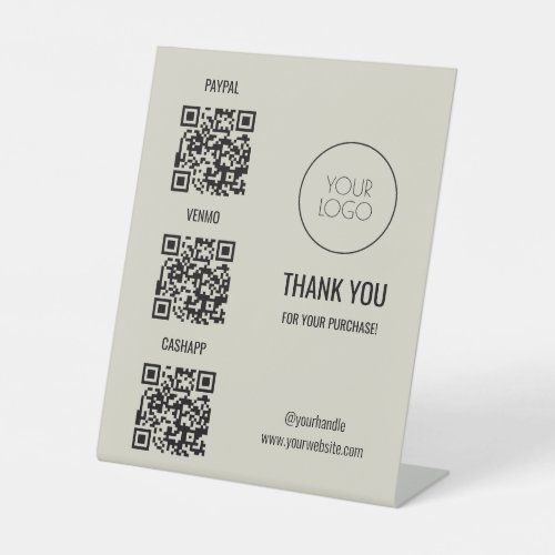 QR Code Payment Scan to Pay Logo Business Pedestal Sign