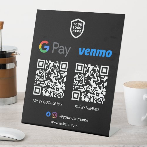 QR Code Payment  Venmo  Paypal Scan to Pay Pedes Pedestal Sign