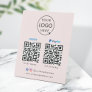 QR Code Payment | Venmo Paypal Scan to Pay Pink Pedestal Sign