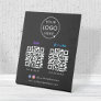 QR Code Payment | Zelle Paypal Scan to Pay Black Pedestal Sign