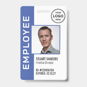 QR Code Periwinkle Corporate Logo Photo Employee Badge