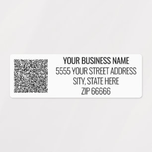QR Code Personalized Business Name Address Labels