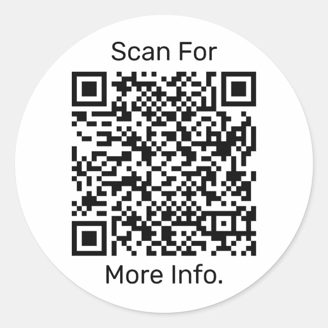 QR Code Personalized Classic Round Sticker (Front)