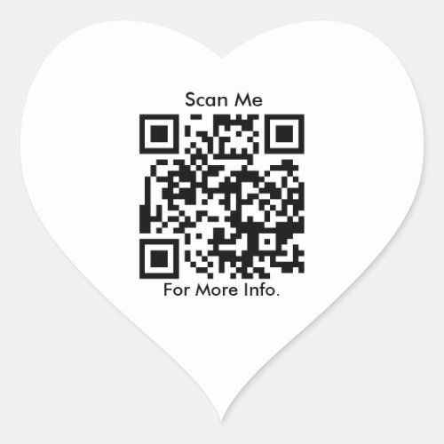 QR Code personalized Heart Sticker
