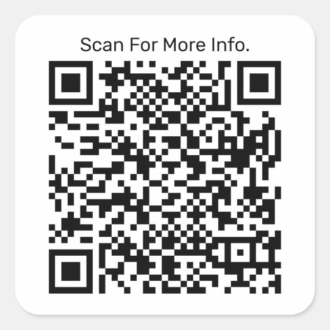 QR Code Personalized Square Sticker (Front)