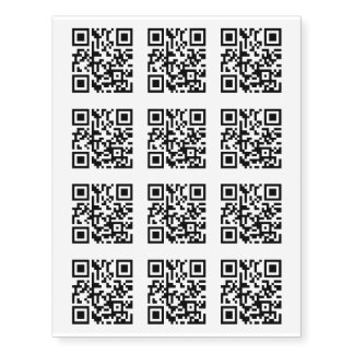 QR Code Personalized Temporary Tattoos
