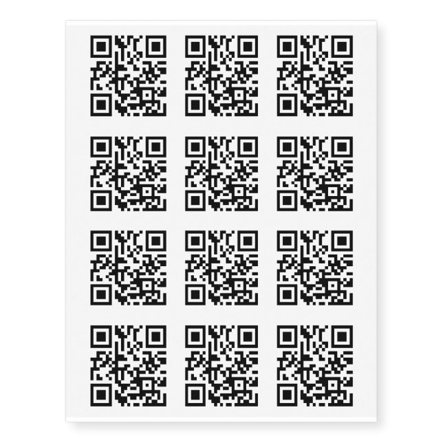 QR Code Personalized Temporary Tattoos (Front)