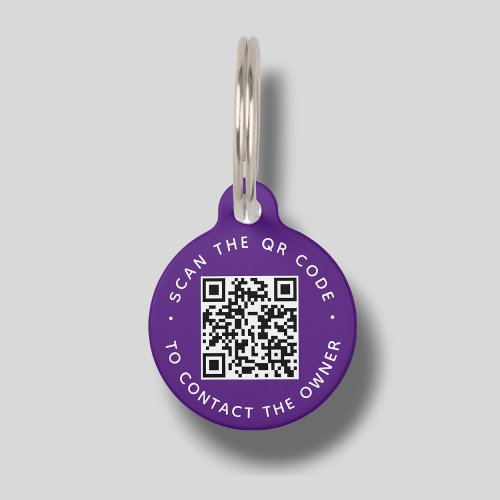 QR code Pet ID Tag Collars Dogs  Cat Round Tag