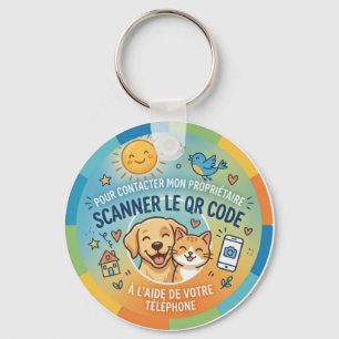 QR Code Pet Safety Tag Keychain