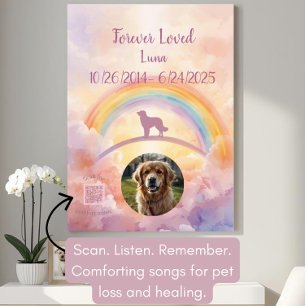 QR Code Pet Sympathy Gift   Interactive Poster