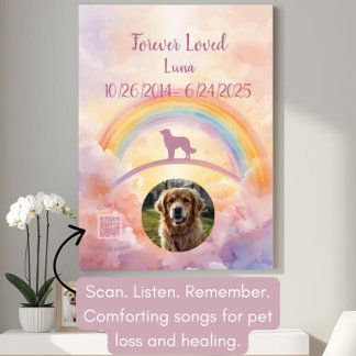 QR Code Pet Sympathy Gift | Interactive Poster