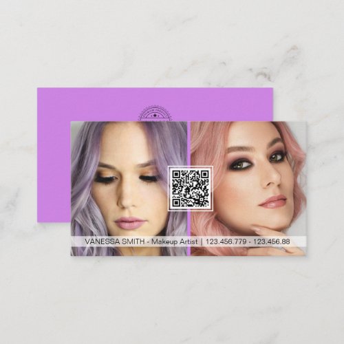 QR Code Photo business cards for makeup artist