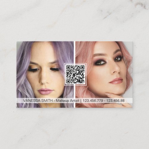 QR Code Photo business cards for makeup artist
