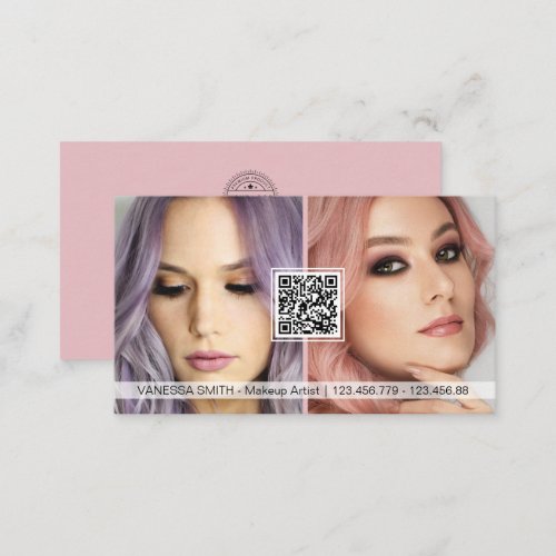 QR Code Photo business cards for makeup artist