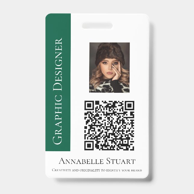 QR code Photo Business Company Large Badge (Front)