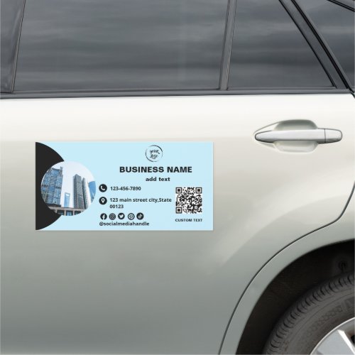 Qr Code Photo Business Modern Car Magnet
