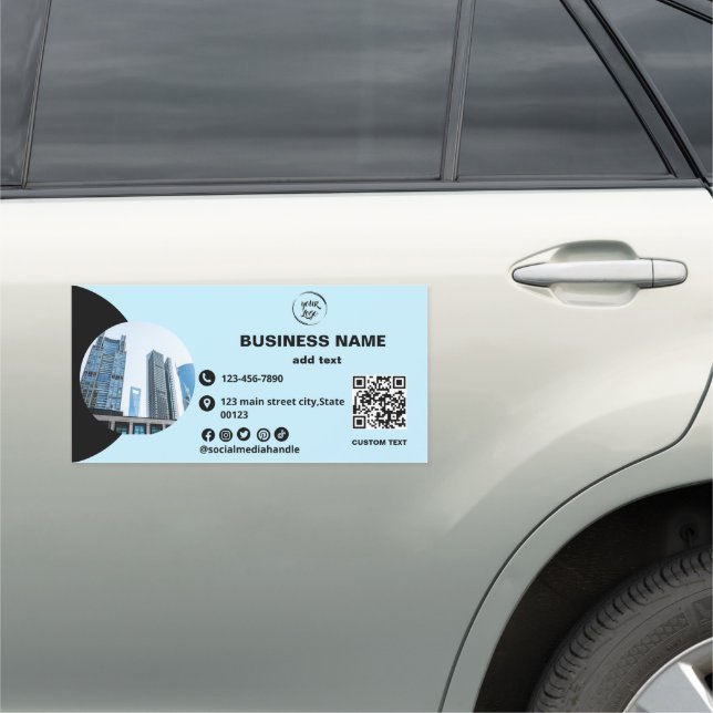 Qr Code Photo Business Modern Car Magnet (In Situ)