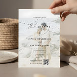 QR Code Photo Calligraphy Elegant Wedding Invitation<br><div class="desc">Announce your special day with a wedding invitation that combines timeless elegance with a personal touch. The front showcases “The Wedding” in whimsical calligraphy, beautifully highlighted alongside the rest of the text in an elegant serif font, all overlaid on a meaningful photo of the couple. For added convenience, a QR...</div>