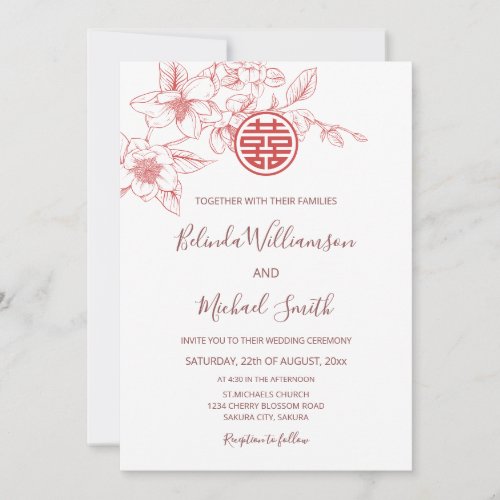 QR Code Photo  Dusty Pink White Wedding Invitation