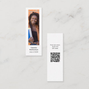 QR Code Photo Graduate Graduation Name Calling Card
