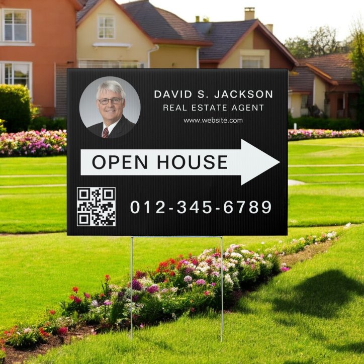 QR Code Photo Open House Real Estate Sign