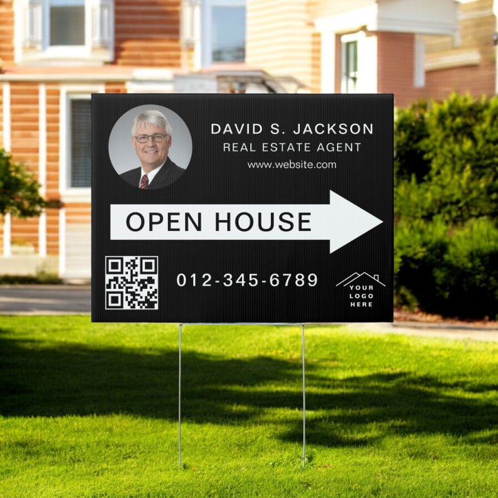 QR Code Photo Open House Real Estate Sign
