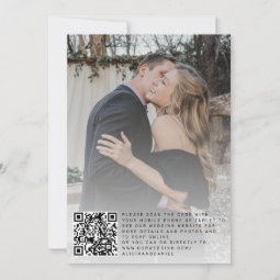 QR CODE photo overlay modern elegant wedding Invitation | Zazzle