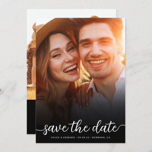QR Code Photo Overlay Modern Wedding  Save The Date