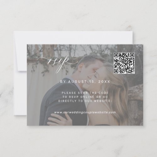 QR code photo RSVP elegant wedding RSVP card