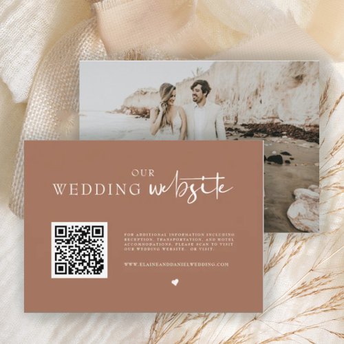 QR Code Photo Rustic Wedding Details Enclosure