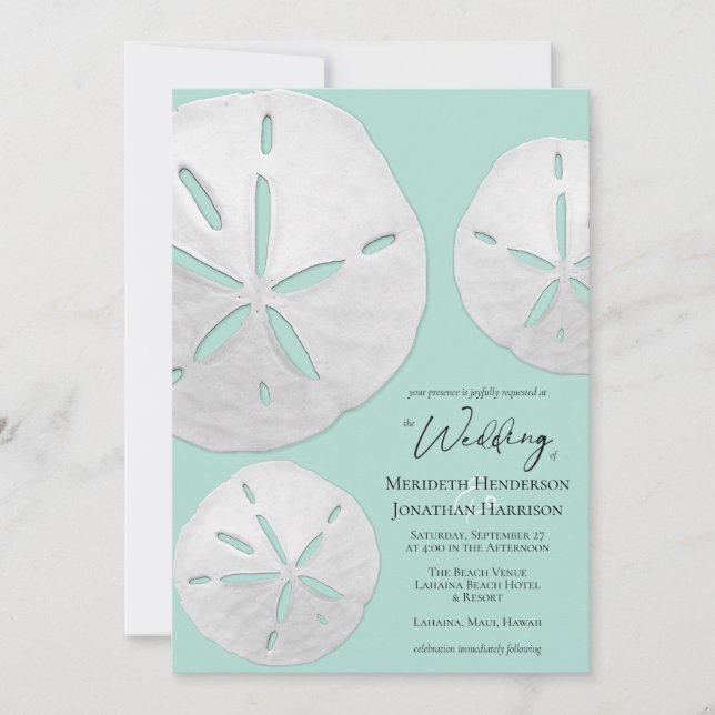 QR Code Photo Sea Glass Sand Dollars Beach  Invitation (Front)