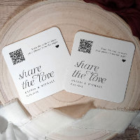 QR Code Photo Sharing Modern Simple Wedding