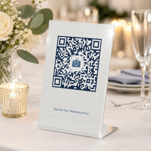 QR Code Photo Upload Wedding & Event Pedestal Sign