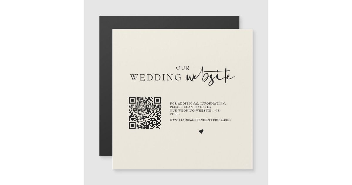 QR Code Photo Wedding Enclosure Magnetic Card | Zazzle