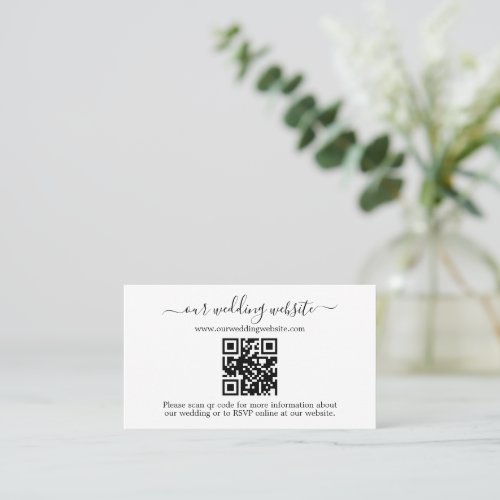 QR Code Photo Wedding RSVP Online  Business Card