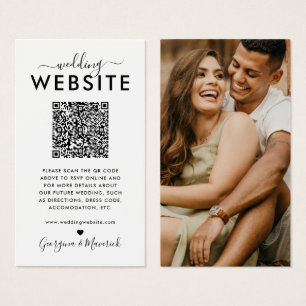 QR Code Photo Wedding Website Enclosure Card