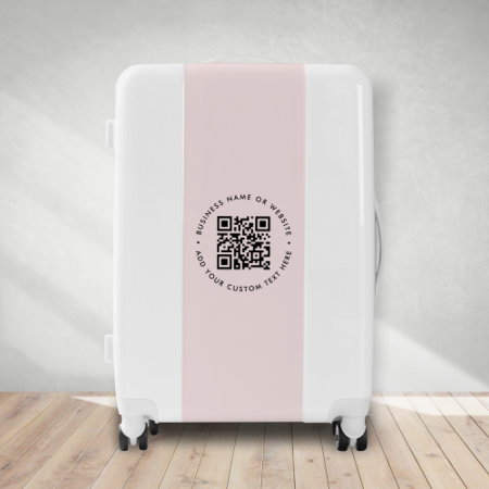 Qr Code | Pink Business Feminine Girly Scannable Luggage