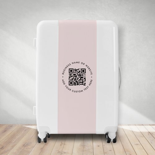 QR Code  Pink Business Feminine Girly Scannable Luggage