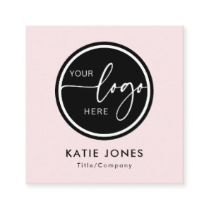 QR Code Pink Custom Logo Scan the Code Square Business Card