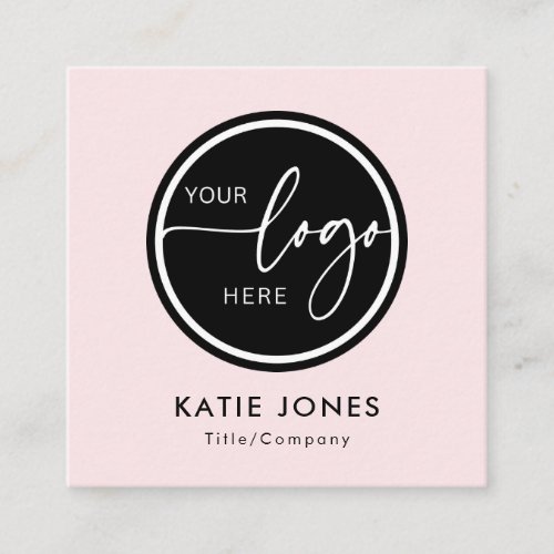 QR Code Pink Custom Logo Scan the Code Square Business Card